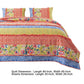 Lio 3 Piece Microfiber Queen Quilt Set Bohemian Floral Pattern Multicolor By Casagear Home BM280445