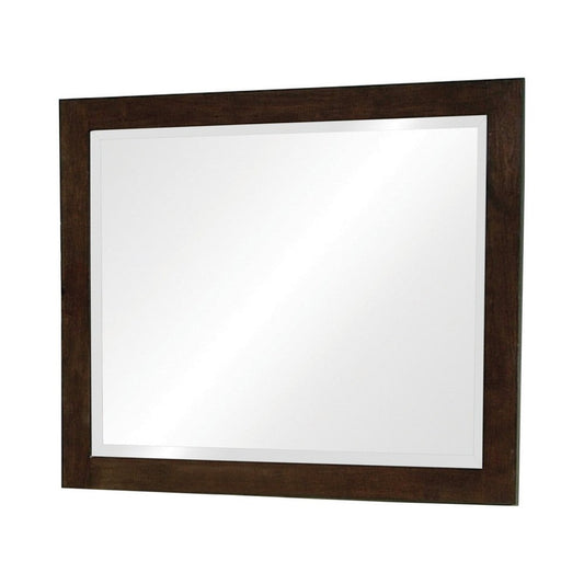 Mirror | 40" | Portrait | Solid Wood Frame | Cappuccino Brown