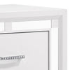 Pia 27 Inch Modern Nightstand 2 Drawers Mirrored Trim Felt Lined White By Casagear Home BM280477