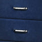 Cale 26 Inch Modern Wood Nightstand Velvet Upholstered Nailhead Blue By Casagear Home BM280481