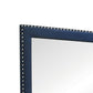 Cale 40 Inch Modern Glam Portrait Mirror Nailhead Blue Velvet Upholstered By Casagear Home BM280484