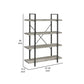 Ana 55 Inch Wood Bookcase 4 Shelves Crossed Metal Design Light Gray By Casagear Home BM280490