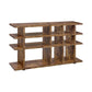 63 Inch Wood Bookcase, 3 Tier Divided Shelves, Vertical, Rustic Brown By Casagear Home