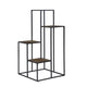 Display Shelf | 50" | 4 Tier | Metal Frame | Brown, Black