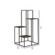 50 Inch 4 Tier Design Display Shelf Metal Frame Industrial Brown Black By Casagear Home BM280495