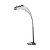 Floor Lamp | 92" | 5 Dome Shades | Dimmer | Black