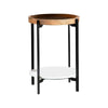 Accent Table | 24" | Round Marble Shelf | White, Brown
