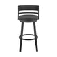 Maxi 26 Inch Modern Counter Stool Footrest Swivel Faux Leather Black By Casagear Home BM281938