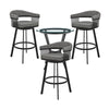 Mia Dining Set | 4 Piece | Counter Height | Glass Top | Gray, Black
