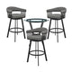 Mia Dining Set | 4 Piece | Counter Height | Glass Top | Gray, Black