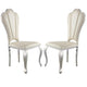 Kuri Dining Chair | 23" | Scalloped Back | Faux Leather | Set of 2 | Beige
