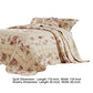 Rosle 3 Piece Queen Bedspread Set Floral Print Scalloped Cream Pink By Casagear Home BM281990