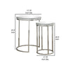 24 Inch Nesting Accent Tables Mirrored Gemstone Trim Set of 2 Silver By Casagear Home BM282030