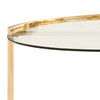 23 Inch Round Nesting Accent Tables Glass Top Metal Base Set of 2 Gold By Casagear Home BM282032