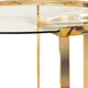 23 Inch Round Nesting Accent Tables Glass Top Metal Base Set of 2 Gold By Casagear Home BM282032