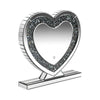 Theo Vanity Mirror | 20" | Heart | Crystal Trim | Silver