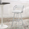 Lyla Counter Stool | 26" | Swivel | Faux Leather | White, Silver