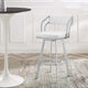 Lyla Counter Stool | 26" | Swivel | Faux Leather | White, Silver