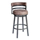 Eva Counter Stool | 26" | Swivel | Faux Leather | Curved Back | Brown