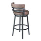 Eva 26 Inch Swivel Counter Stool Vegan Leather Curved Back Washed Brown By Casagear Home BM282062