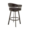 Oliver 26 Inch Modern Counter Stool Vegan Faux Leather Swivel Dark Brown By Casagear Home BM282068