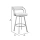 Blake 26 Inch Swivel Counter Stool Open Back Silver White Faux Leather By Casagear Home BM282093