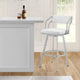 Blake Counter Stool | 26" | Swivel | Open Back | White, Silver