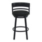 Eva 26 Inch Swivel Counter Stool Chair Vegan Leather Curved Back Black By Casagear Home BM282104