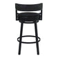 Eva 26 Inch Swivel Counter Stool Chair Vegan Leather Curved Back Black By Casagear Home BM282104