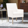 Slipcover Armchair | 24" | Performance Fabric | Oak Wood | White, Brown