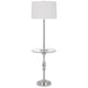 Ava Floor Lamp | 61" | Glass Tray Table | USB Port | Chrome