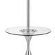 Ava 61 Inch Modern Floor Lamp Glass Tray Table 1 USB Port Glossy Chrome By Casagear Home BM282145