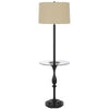 Ava Floor Lamp | 61" | Glass Tray Table | USB Port | Dark Bronze