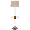 Floor Lamp | 61" | Glass Tray Table | USB Port | Antique Silver
