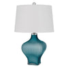 Accent Table Lamp | 26" | Tapered Glass Base | Aqua Blue