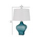 26 Inch Modern Accent Table Lamp Unique Tapered Glass Base Aqua Blue By Casagear Home BM282150