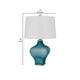 26 Inch Modern Accent Table Lamp Unique Tapered Glass Base Aqua Blue By Casagear Home BM282150