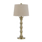 Noah 32 Inch Accent Table Lamp Set of 2 Turned Pedestal Antique Brass By Casagear Home BM282156