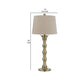 Noah 32 Inch Accent Table Lamp Set of 2 Turned Pedestal Antique Brass By Casagear Home BM282156