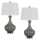 Table Lamp Set | 29" | Tapered Glass Base | Slate Gray