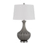 29 Inch Accent Table Lamp Set of 2 Elegant Tapered Glass Base Slate Gray By Casagear Home BM282159