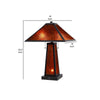 24 Inch Elegant Mica Table Lamp With Night Light Pull Chain Switch By Casagear Home BM282161