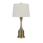 28 Inch Modern Table Lamp Hardback Fabric Shade Set of 2 Antique Brass By Casagear Home BM282162