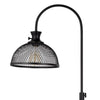 61 Inch Modern Floor Lamp Hanging Mesh Shade Metal Base Black By Casagear Home BM282165