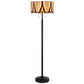 Eli 60 Inch Tiffany Style Floor Lamp, Glass Shade, Metal Base, Antique Bronze By Casagear Home