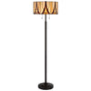 Eli 60 Inch Tiffany Style Floor Lamp, Glass Shade, Metal Base, Antique Bronze By Casagear Home