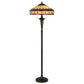 Xia 61 Inch Tiffany Style Vintage Floor Lamp, Glass Shade, Antique Bronze By Casagear Home