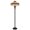 Xia Floor Lamp | 61" | Tiffany Style | Glass Shade | Antique Bronze