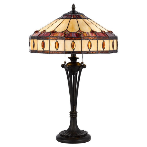 Xia Table Lamp | 26" | Tiffany Style | Glass Shade | Antique Bronze
