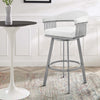 Oliver Counter Stool | 25" | Swivel | Faux Leather | White